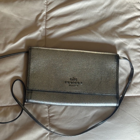 Coach Handbags - Coach Metallic Large Clutch (handcraft tag)